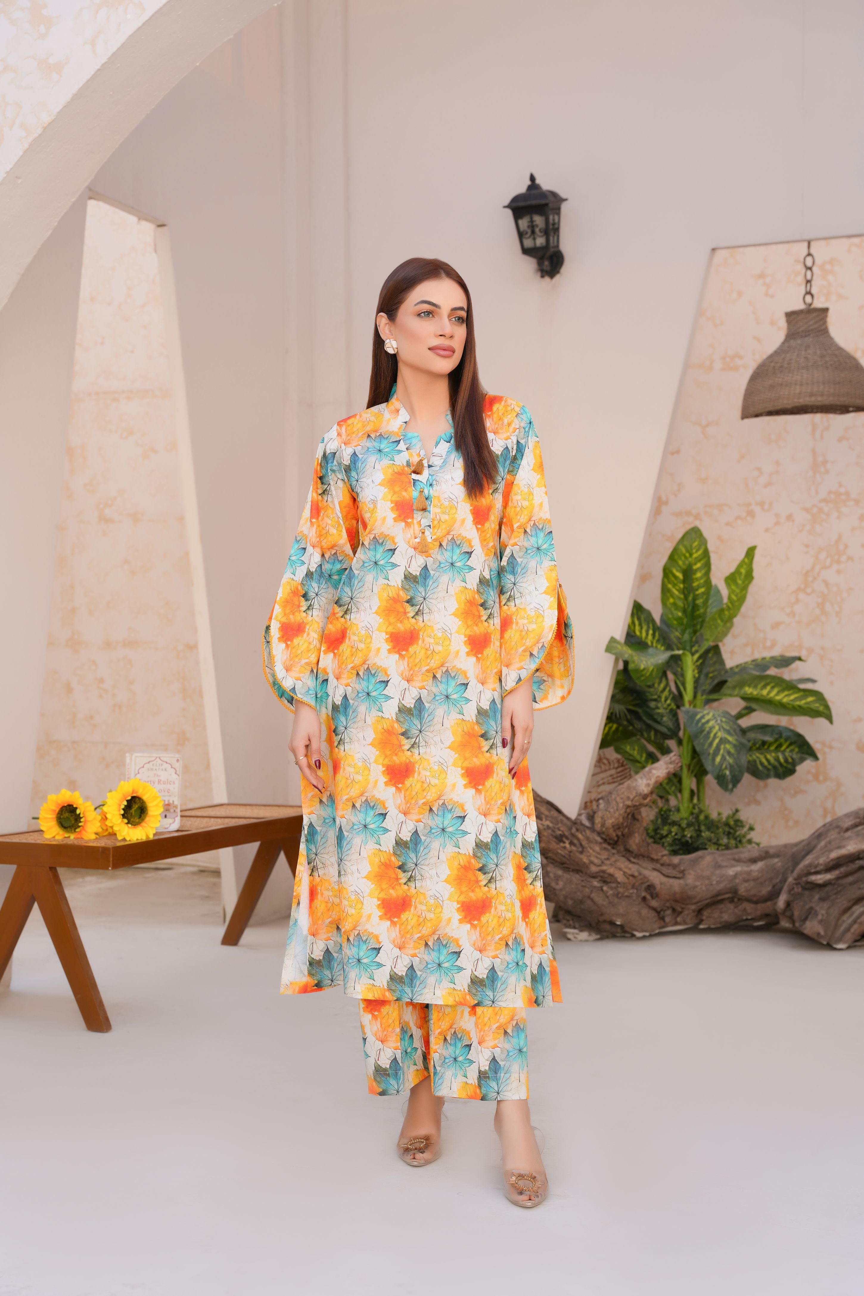 Vibrant Floral Lawn Suit - Ready to Wear - Threads & Weaves