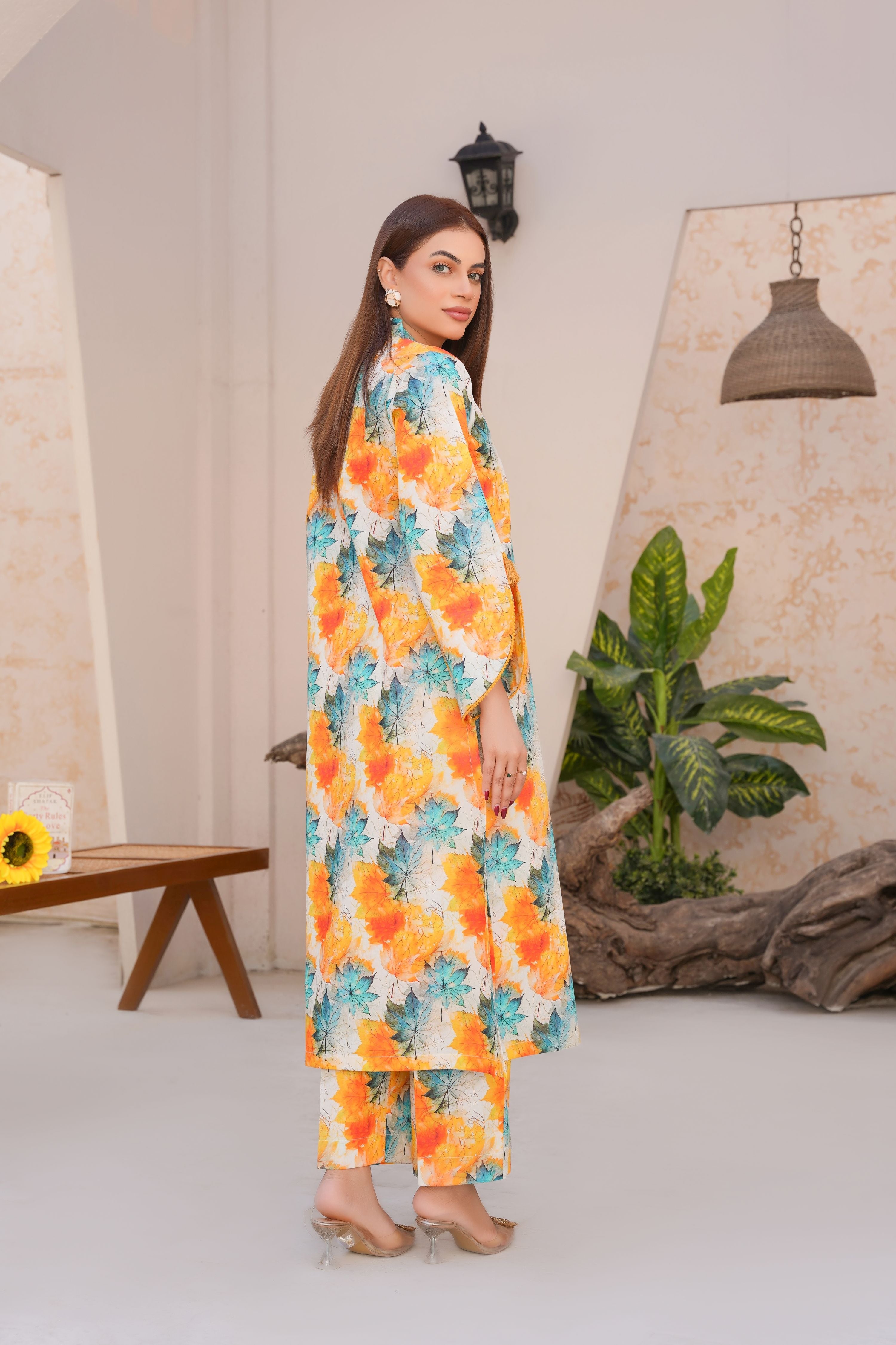 Vibrant Floral Lawn Suit - Ready to Wear - Threads & Weaves