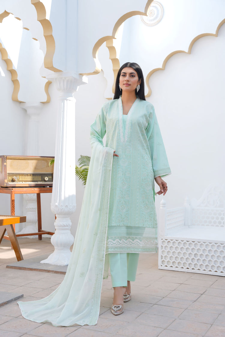 Unstitched embroidered lawn suit L23210 - Threads & Weaves