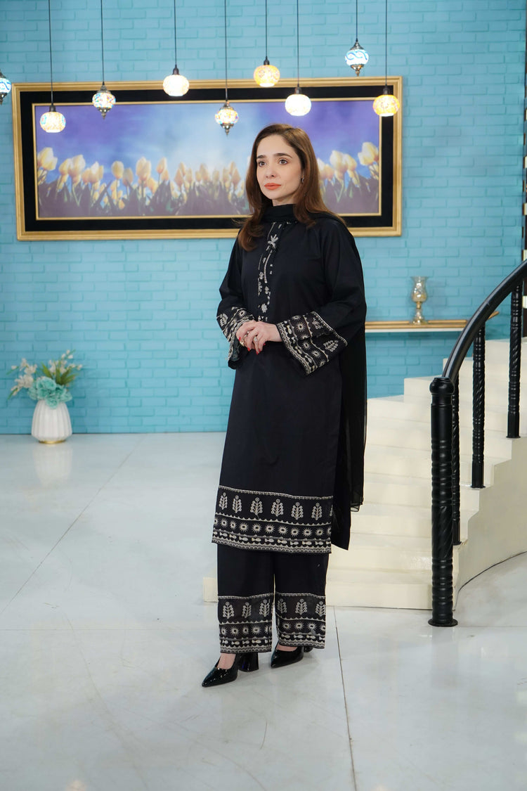2 Piece Cotton Embroidred Suit