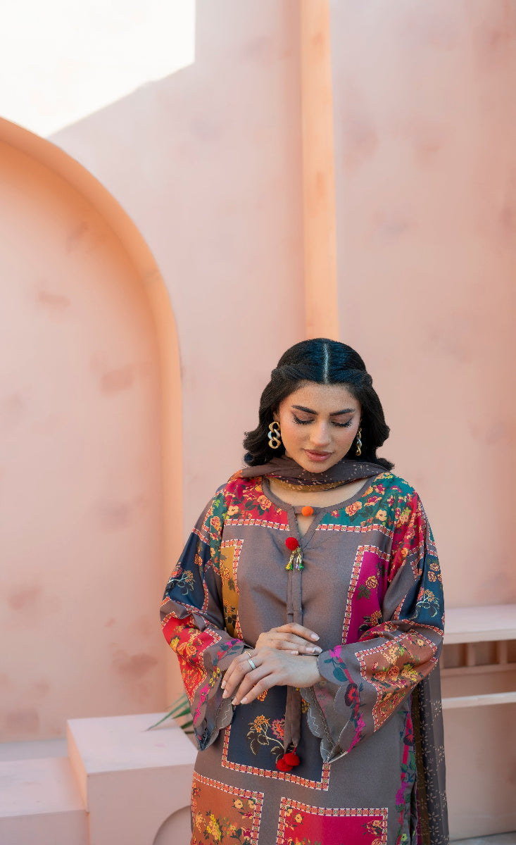 Noor-e-Hina - Stitched 3 Pcs - Kala Jora