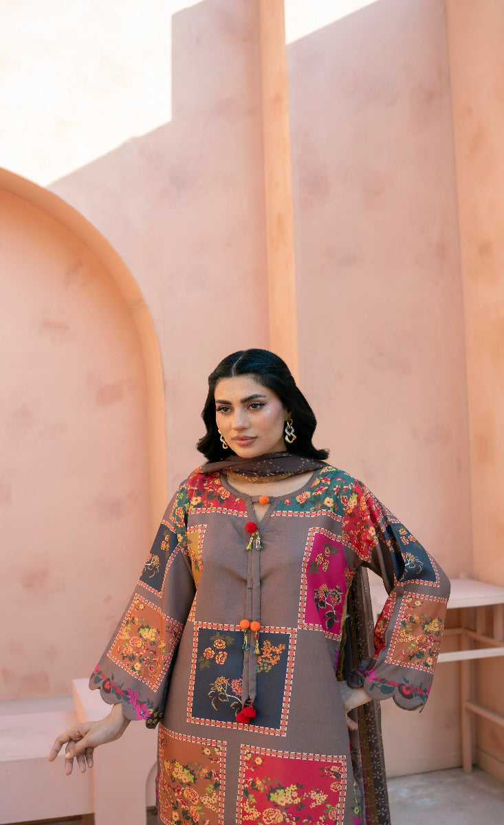 Noor-e-Hina - Stitched 3 Pcs - Kala Jora