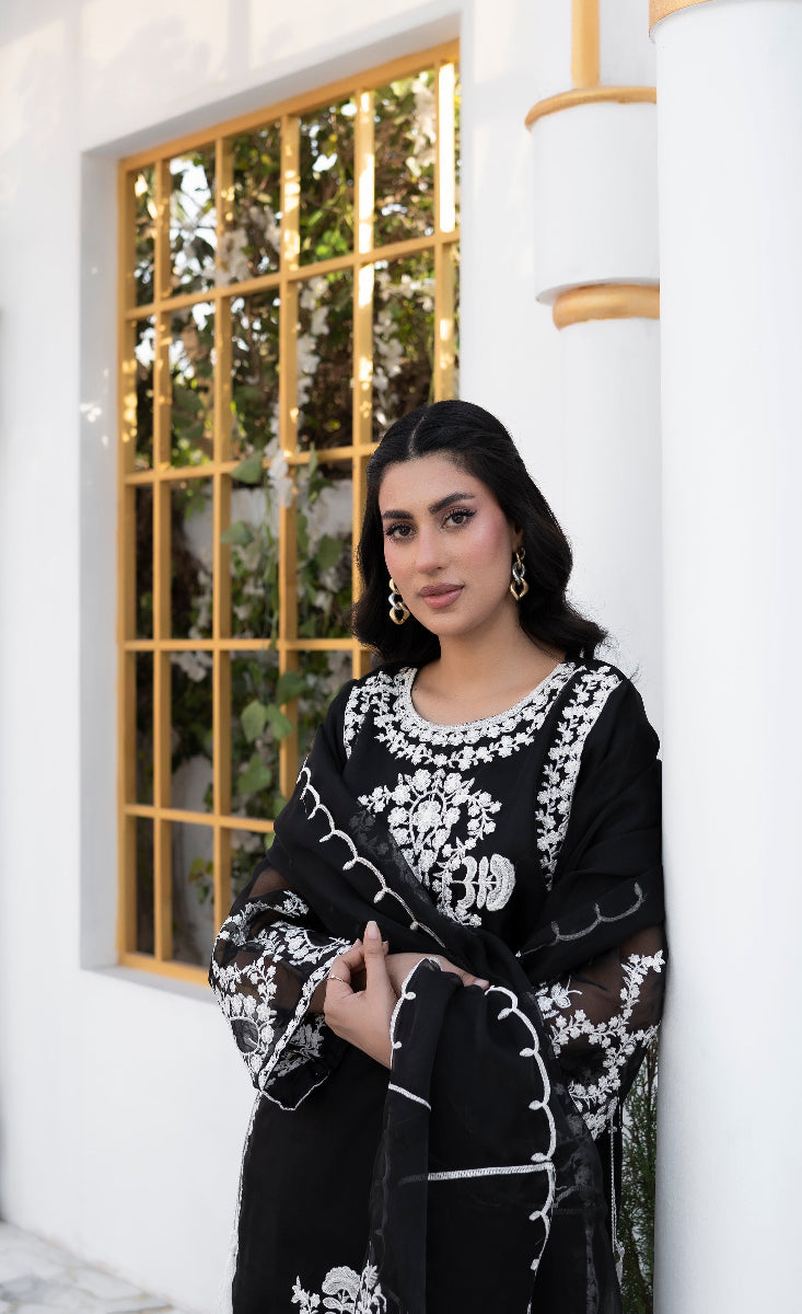Shab-e-Noor - Stitched 3 Pcs - Kala Jora