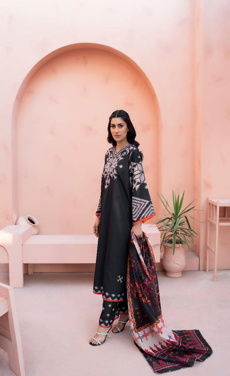 Shahnoor - Stitched 3 Pcs - Kala Jora