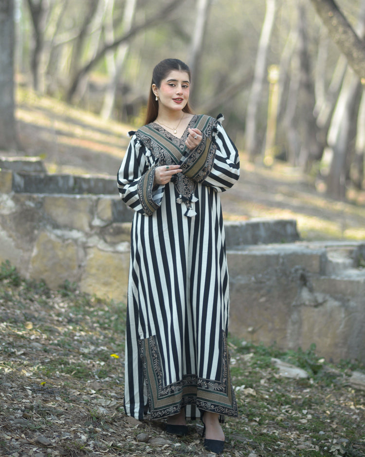2 Piece Embroidered Cotton Long Co-Ord Set - Urban Cut