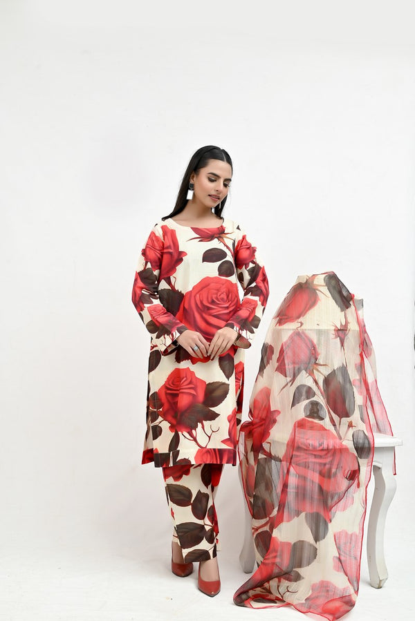 Red Floral  - Imran Aftab
