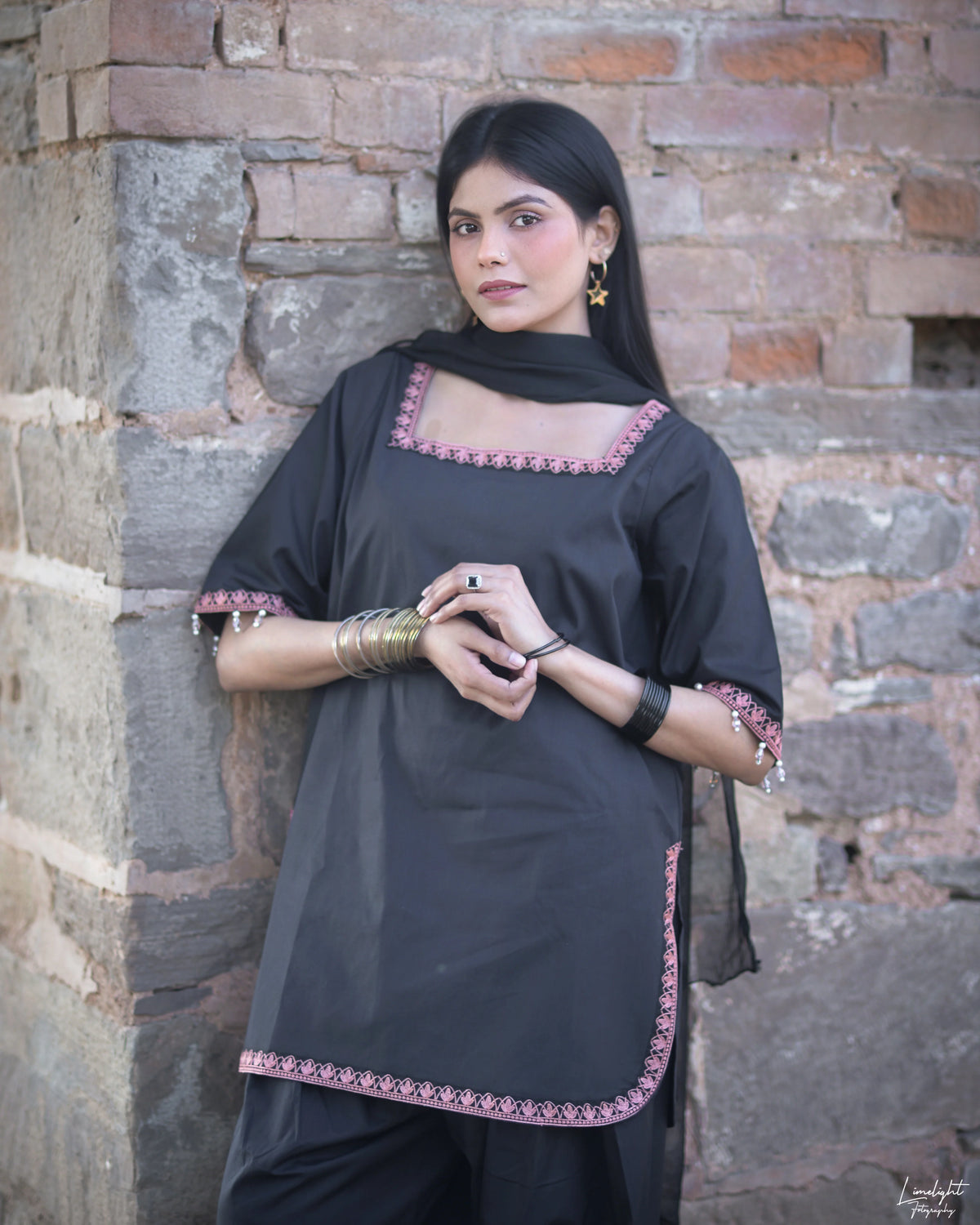 Embroidered Cotton 2-Piece Co-Ord Set - Urban Cut