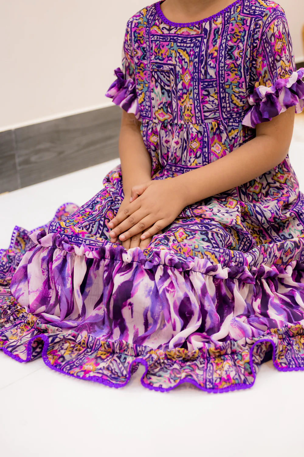 Multicolor Abstract 2 Piece Frock - Shadeforteen