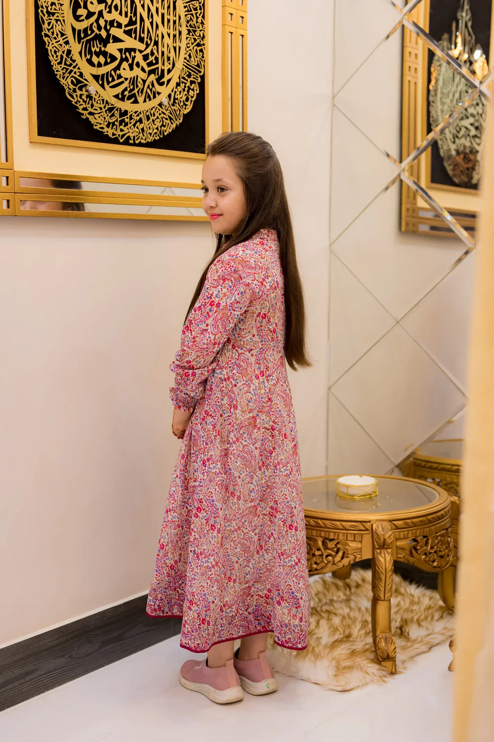 Multicolor Floral 2 Piece Kalidar Frock - Shadeforteen