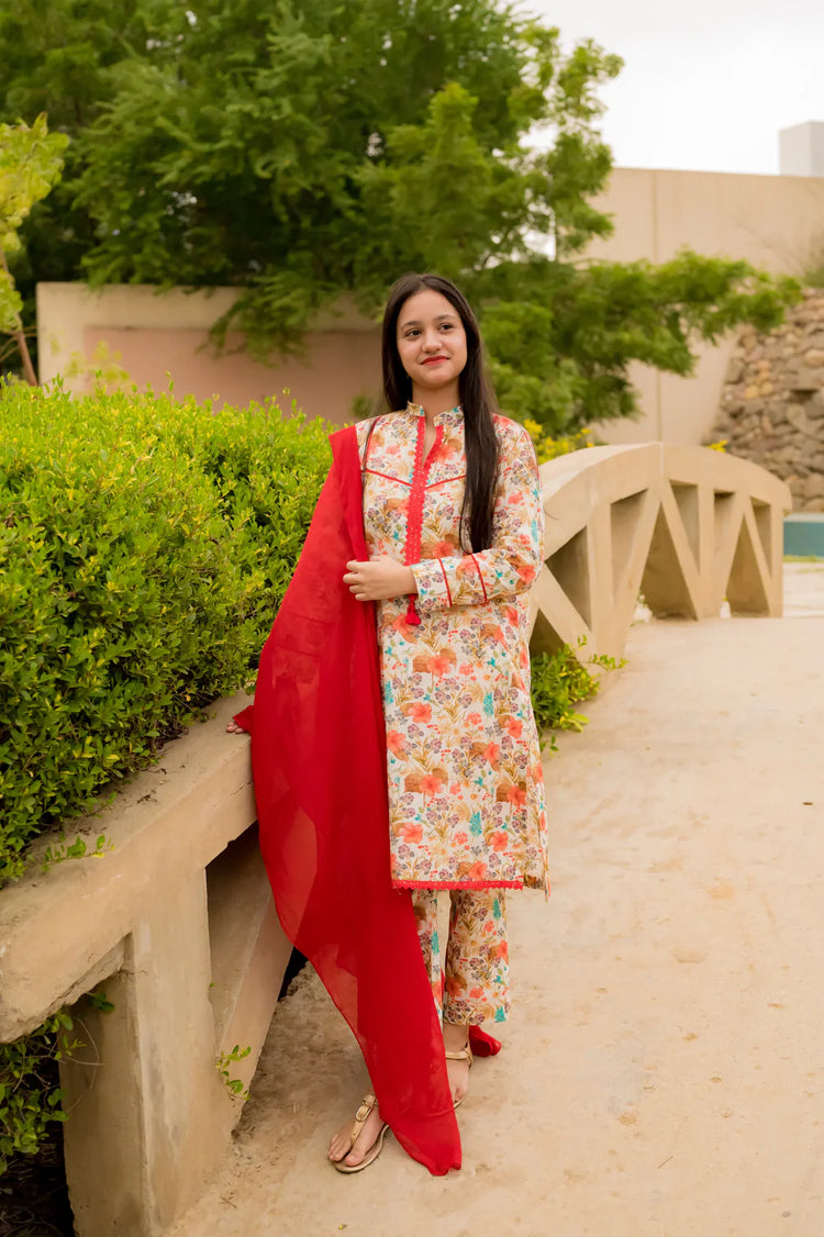 Floral Digital Print 2 Piece Lawn -  Shadeforteen