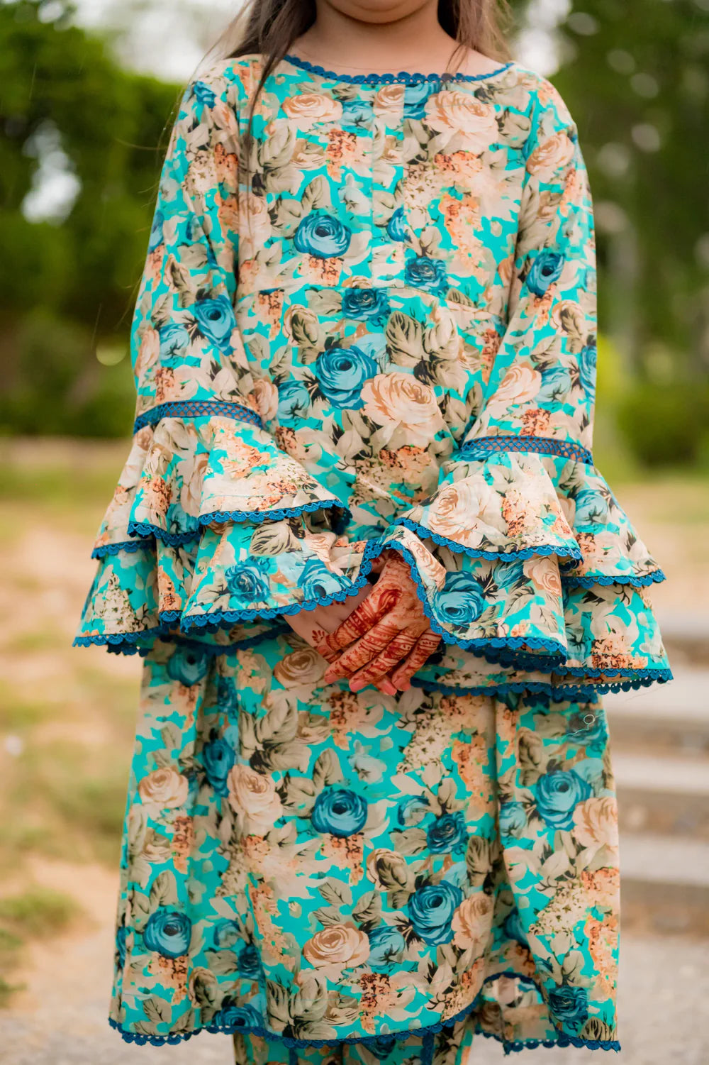 Floral Digital Print Sea Green -  Shadeforteen