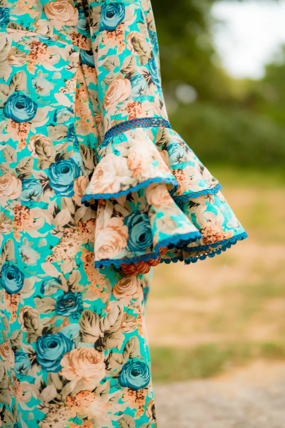 Floral Digital Print Sea Green -  Shadeforteen