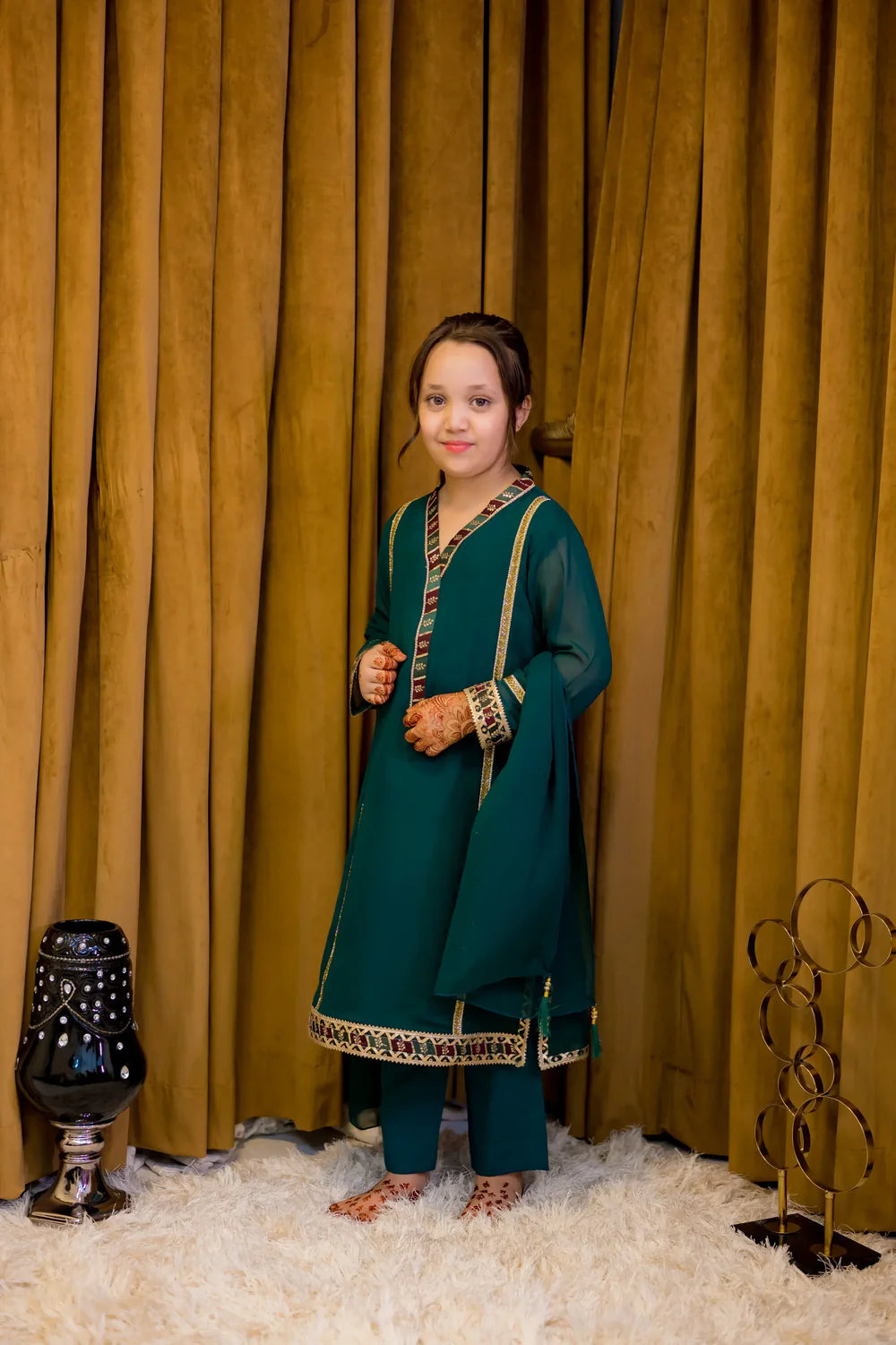 Bottle Green Georgette Suit - Shadeforteen