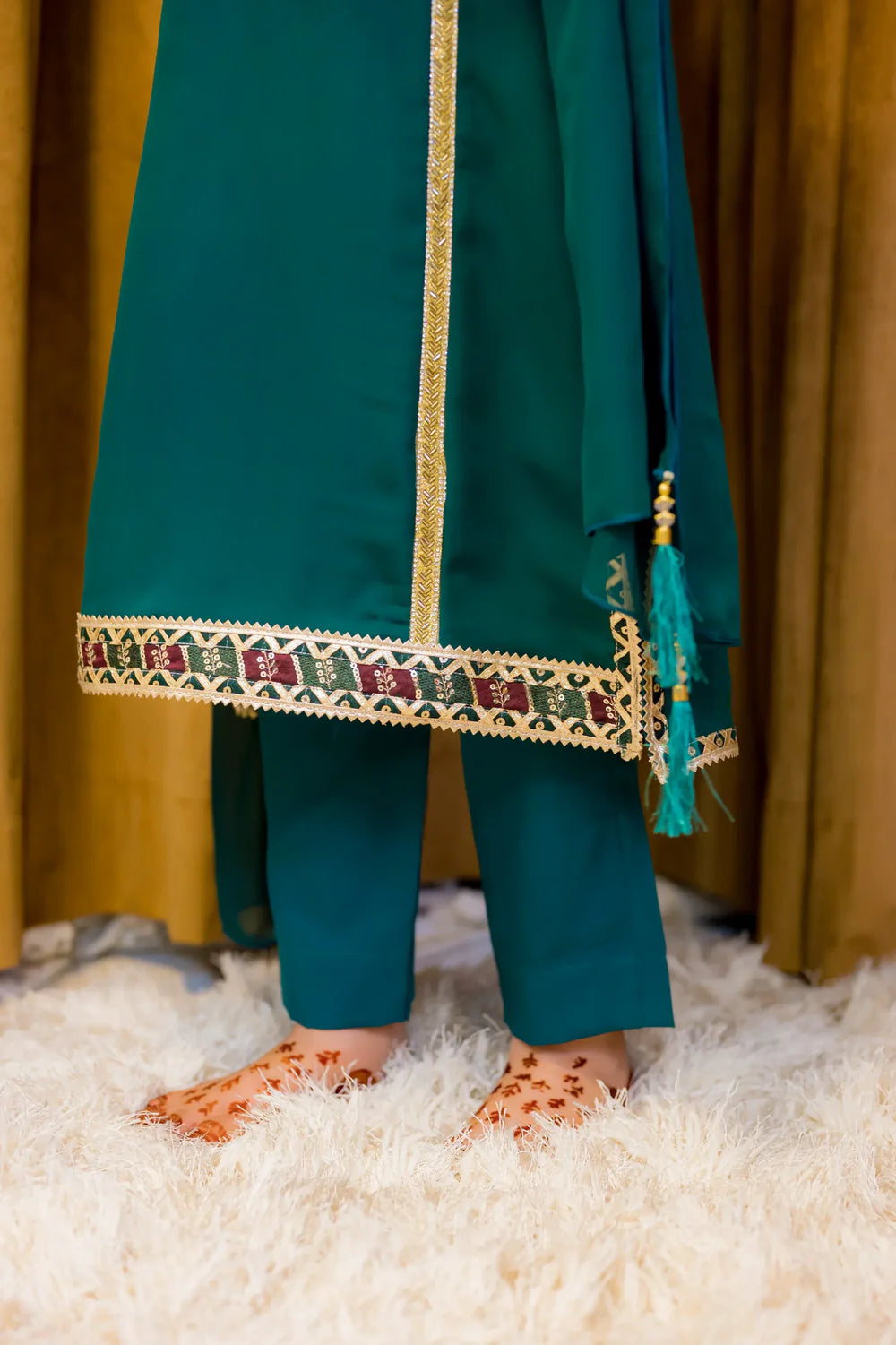 Bottle Green Georgette Suit - Shadeforteen