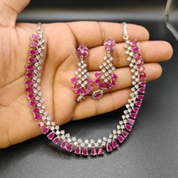 Diamond Necklace With Rubies - Aloro Jewels