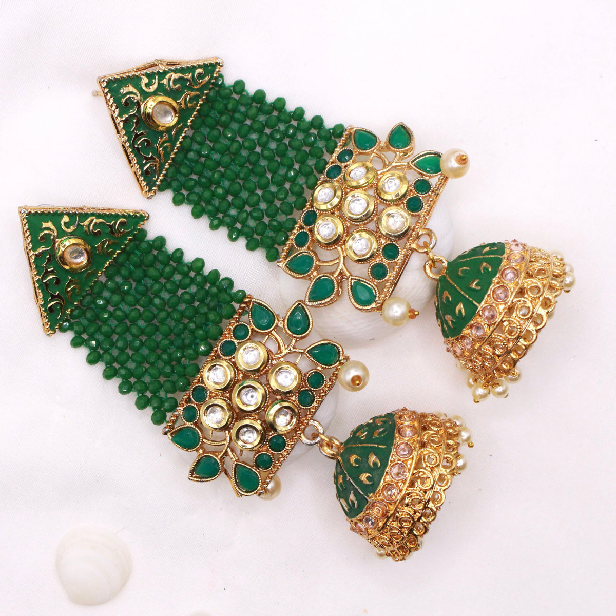Long Stone Jhumke - Aloro Jewels
