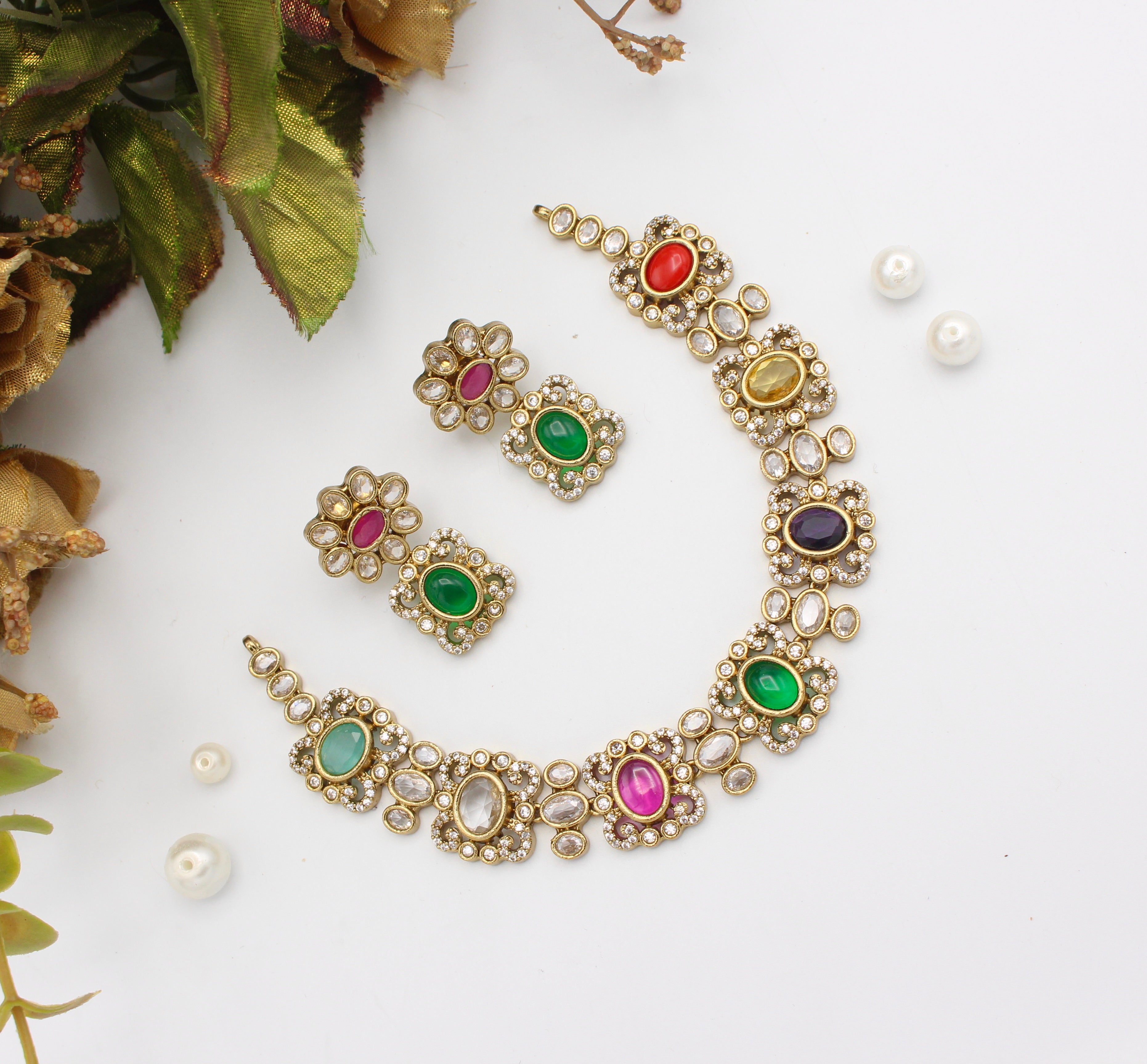 Naubahar Kundan Necklace - Aloro Jewels