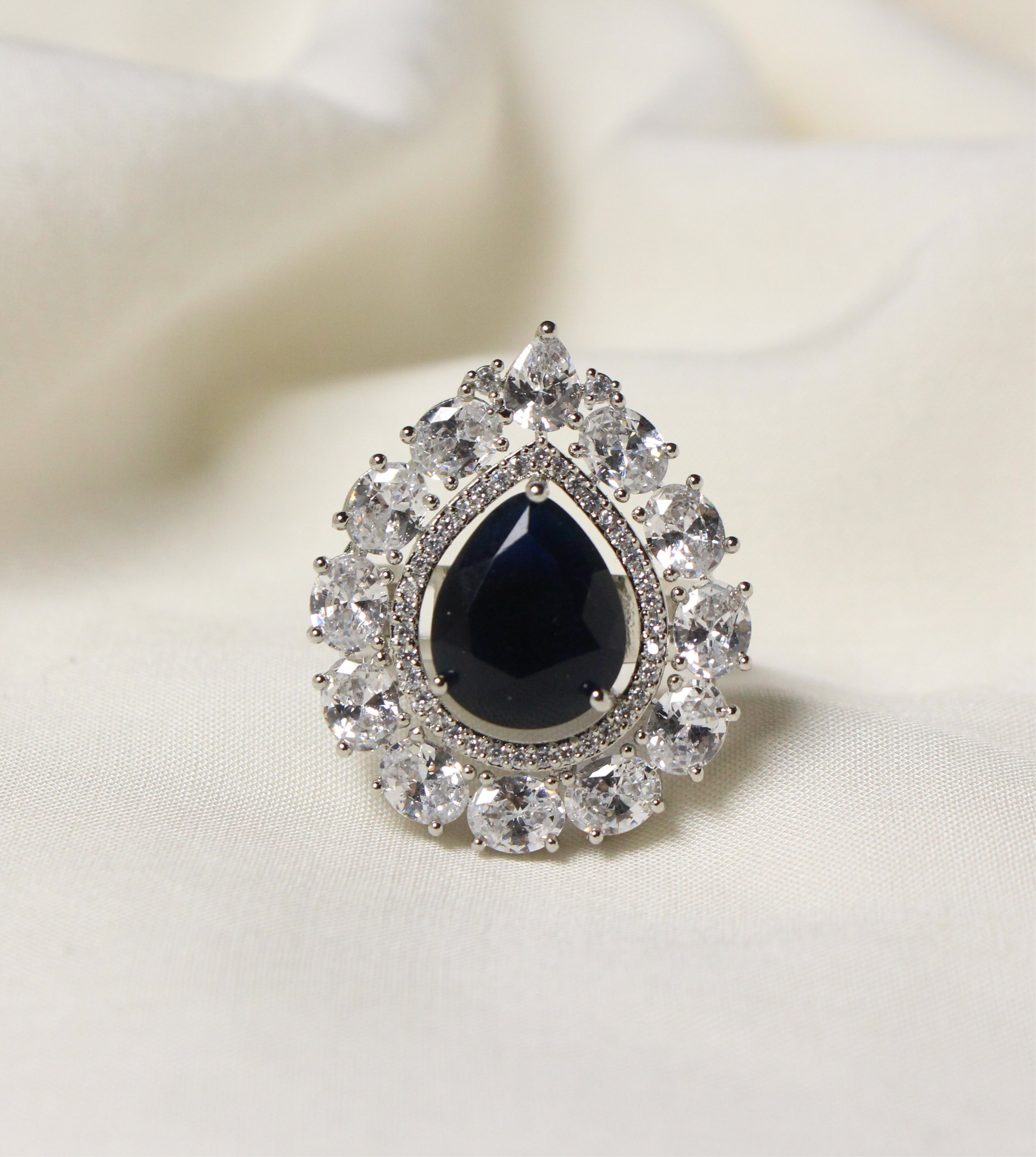 Navy Stone Ring - Aloro Jewels