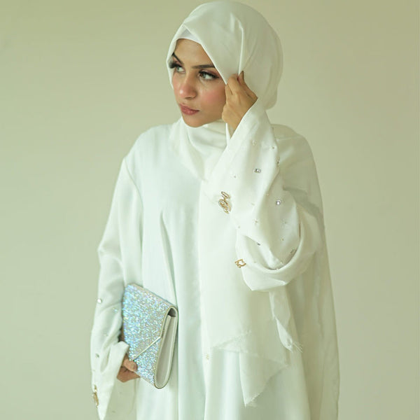 Droop Abaya - White