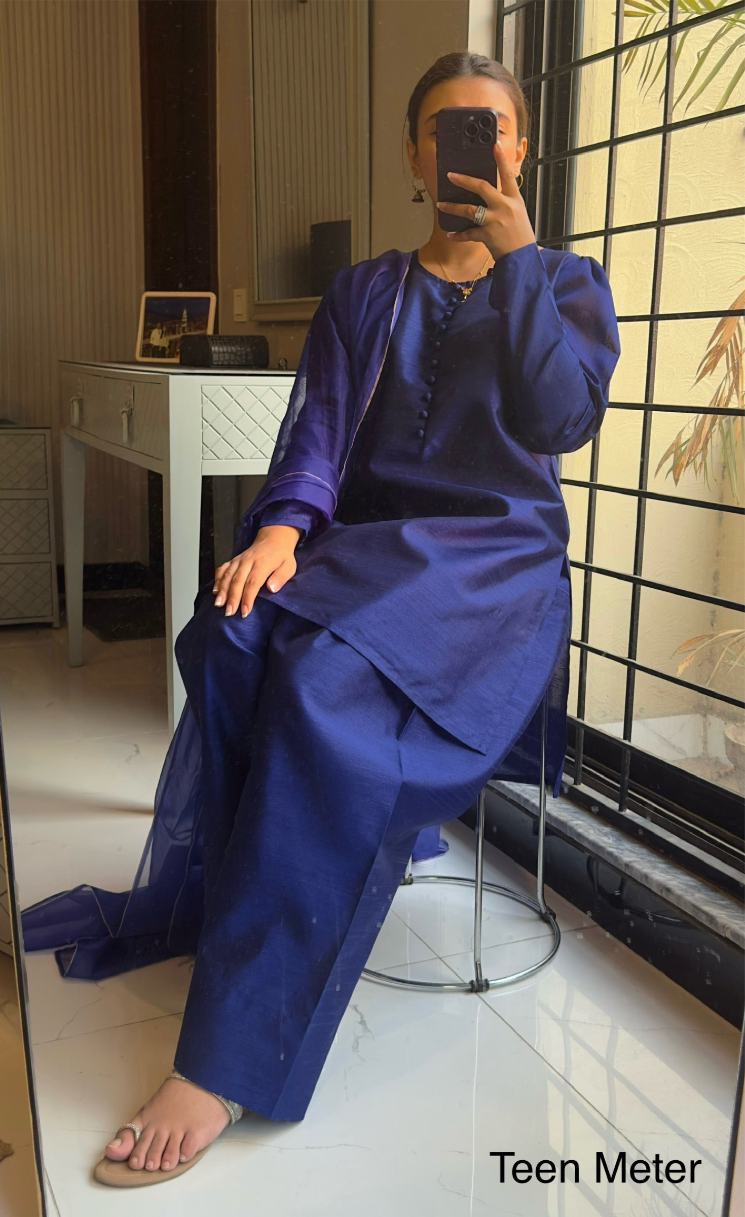 Blue 3pc “ Raw silk” - Teen Meter