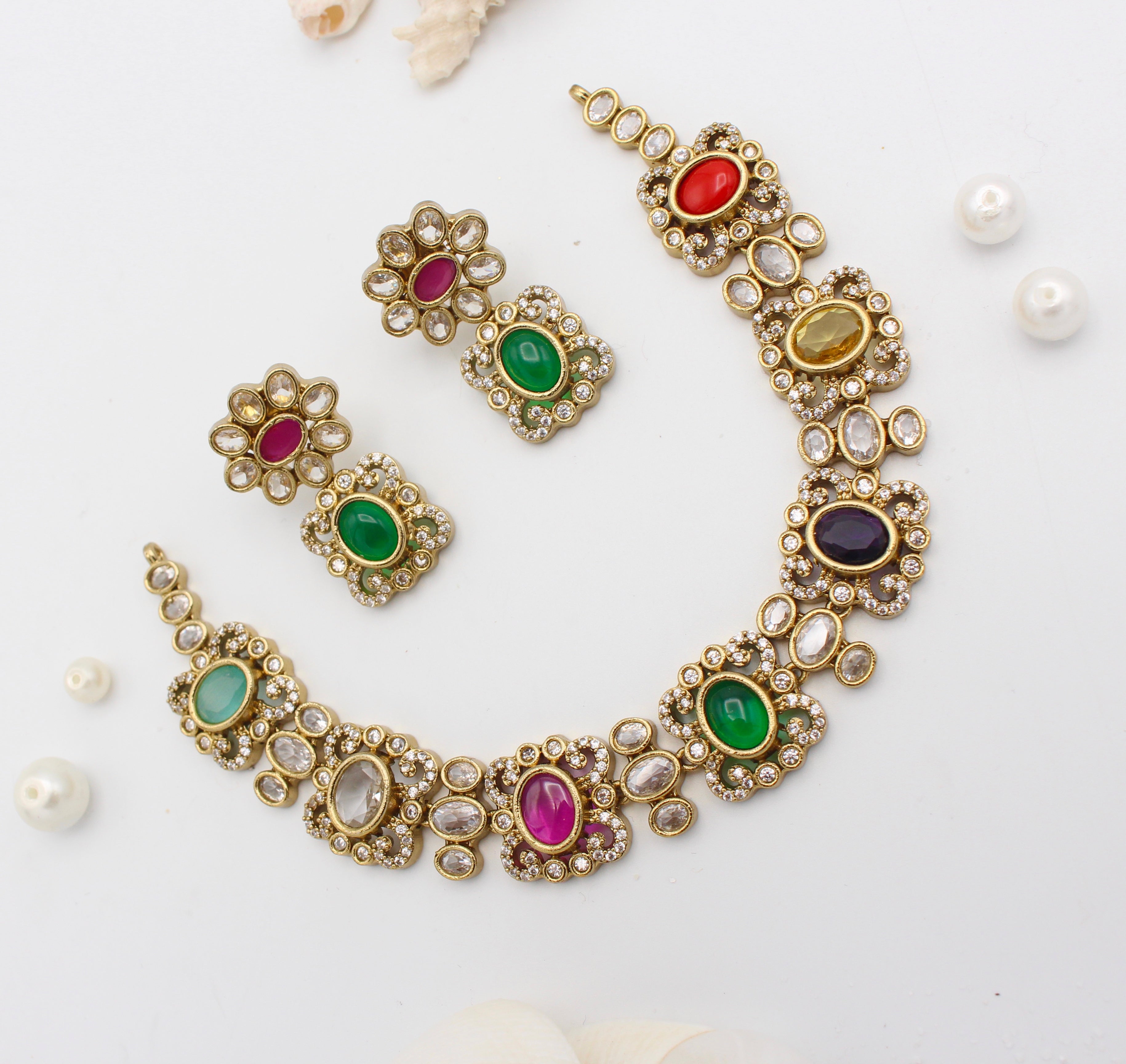 Naubahar Kundan Necklace - Aloro Jewels