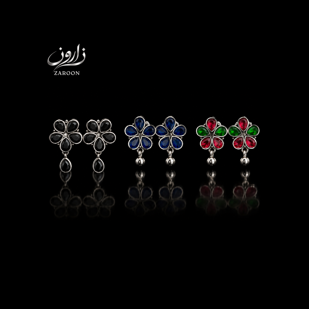 Floral Drop Earrings - Zaroon