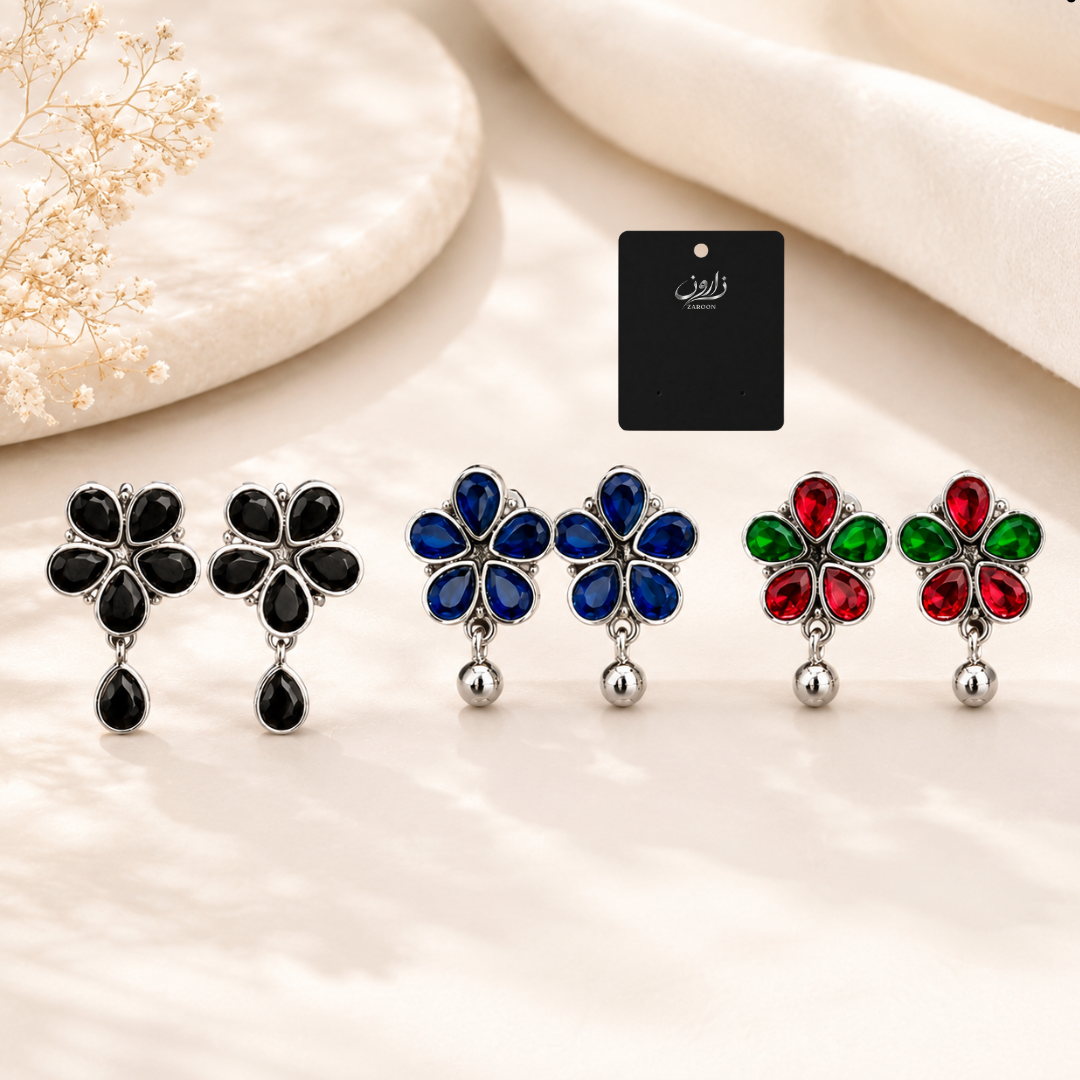 Floral Drop Earrings - Zaroon