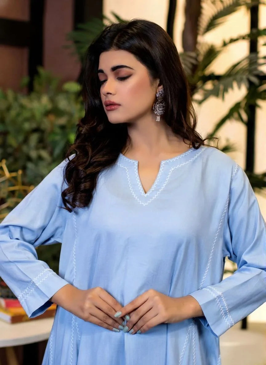 1 Piece  Cotton Embroidered Dress - Urban Cut