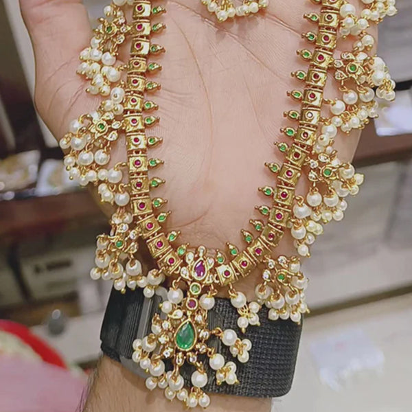 Gold Plated Jadau Mala - Aloro Jewels
