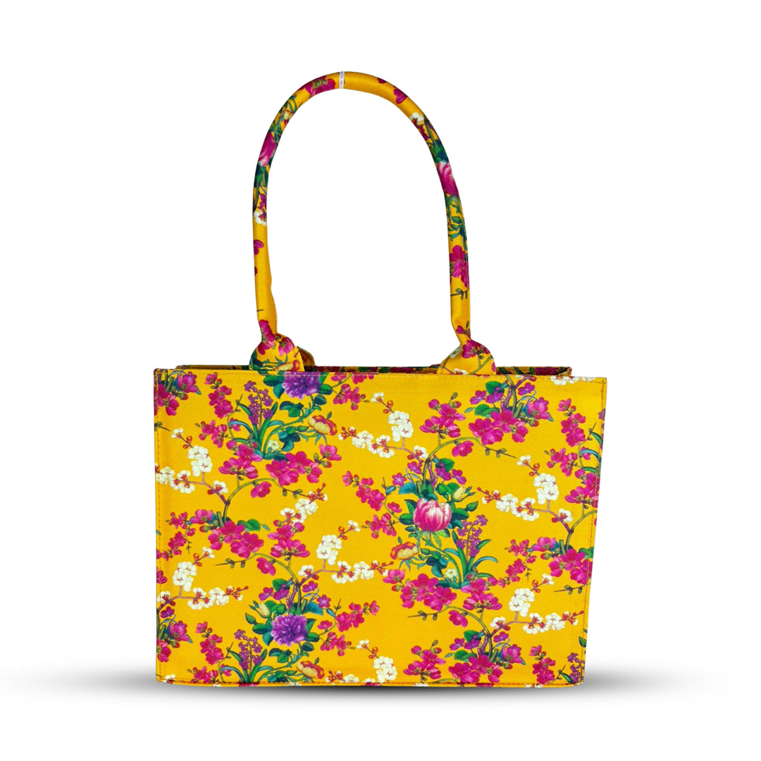 Flora Mustard Tote Bag - Bag X