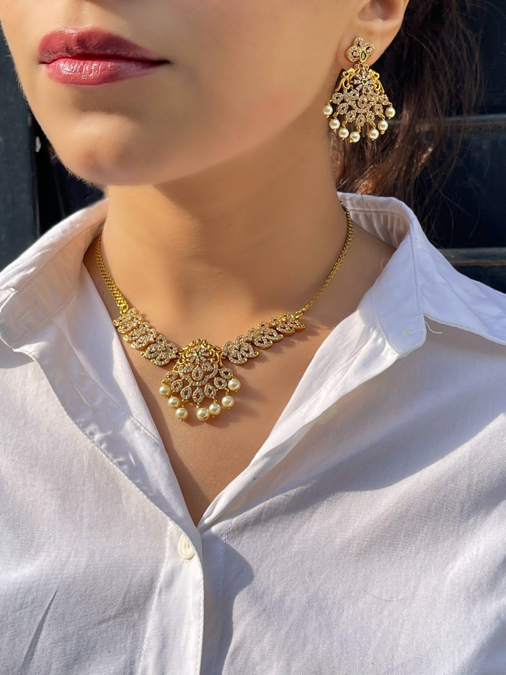 Gold Plated Choker Necklace - Aloro Jewels