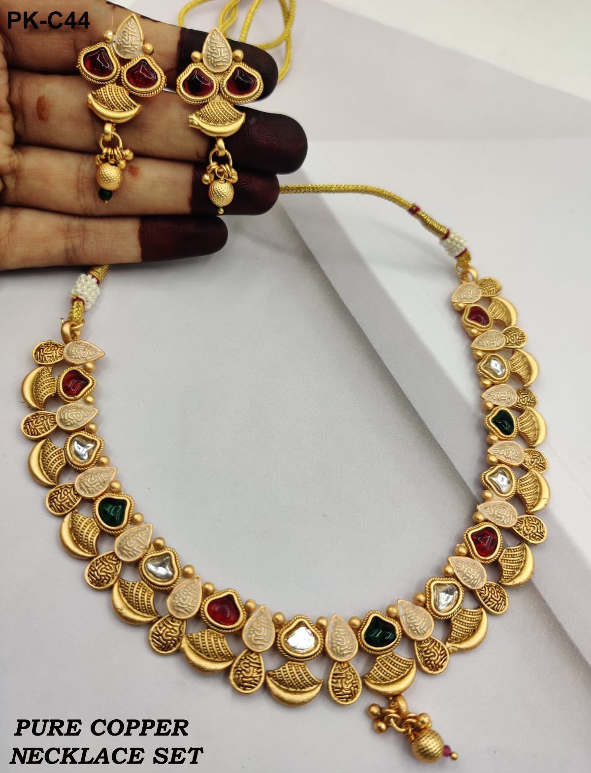 Gold Plated Rajwadi Earrings - Aloro Jewels
