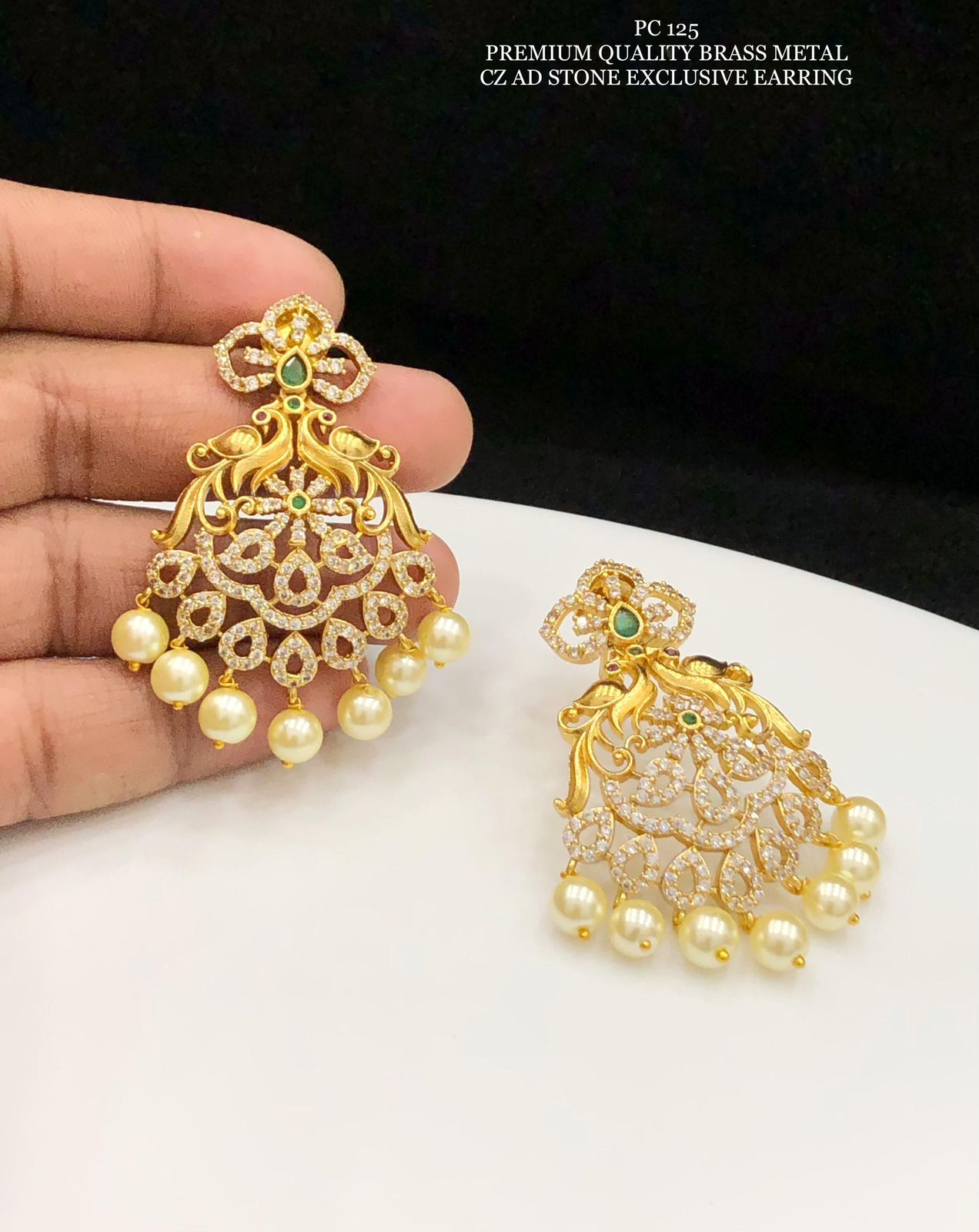 Gold Plated Peacock Earrings - Aloro Jewels