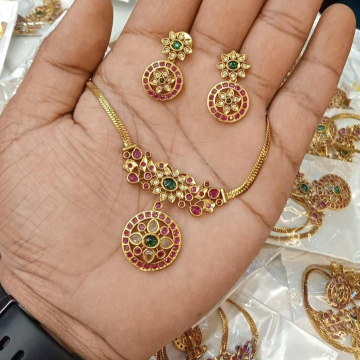 Gold Plated Choker Necklace - Aloro Jewels