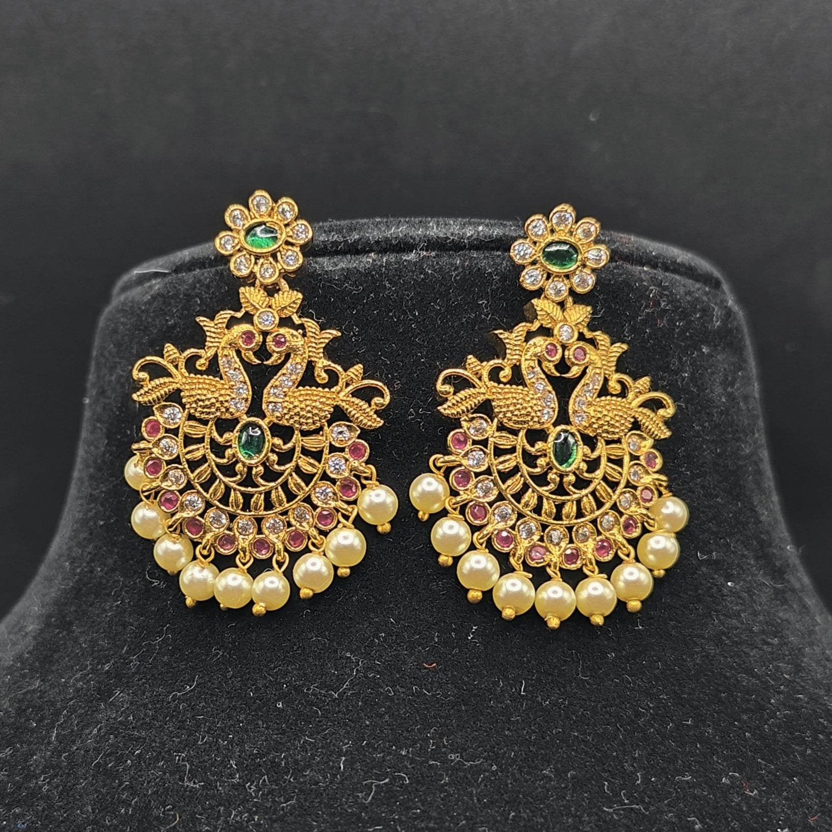 Peacock Chandbali Earrings - Aloro Jewels