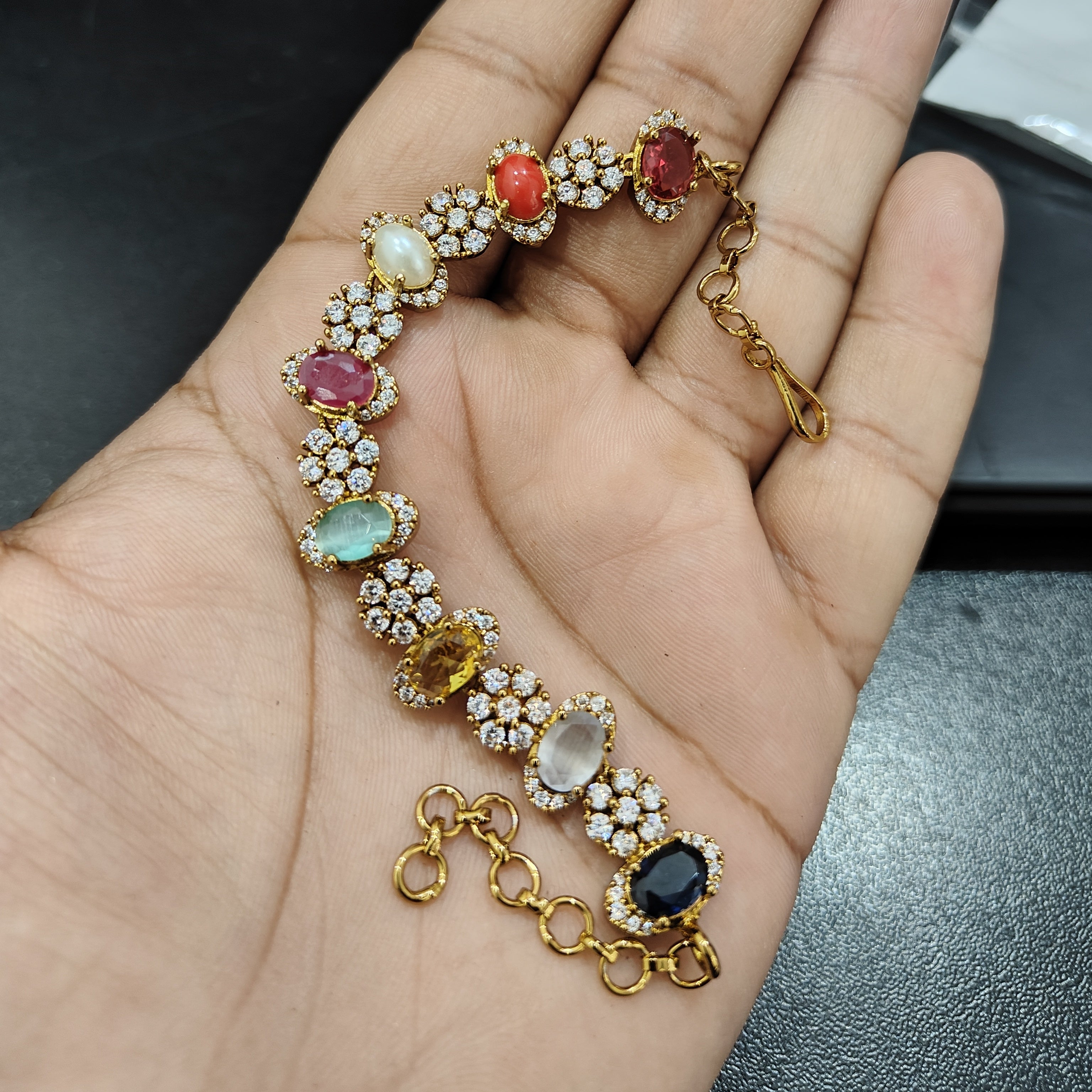 Naurattan Design Bracelet - Aloro Jewels
