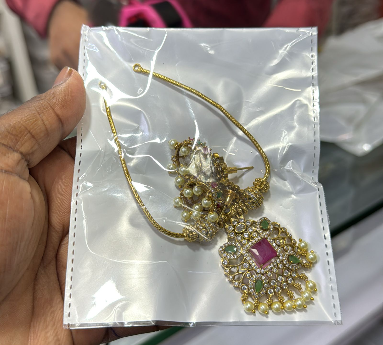 Gold Plated Diamond Look Necklace - Aloro Jewels