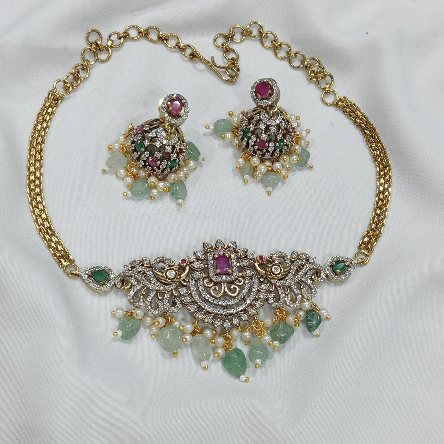 Victorian Style Jadau Choker - Aloro Jewels