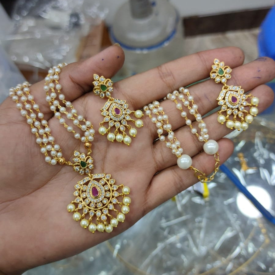 Phool Jadau Mala Set - Aloro Jewels