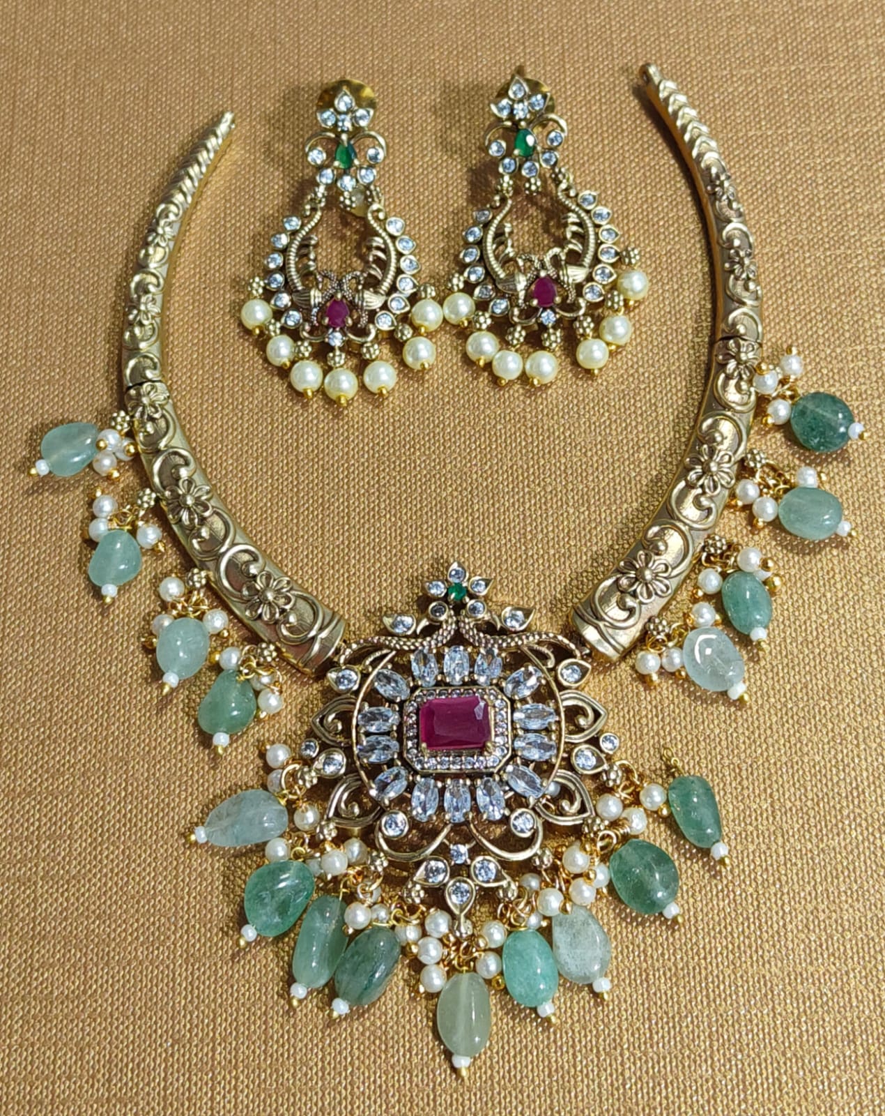 Gold Plated Hasli Necklace - Aloro Jewels