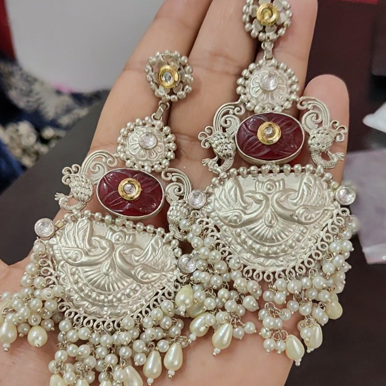 Antique Look Silver Earrings - Aloro Jewels