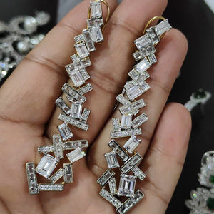 Gold Plated Swarovski Studded Statement Earrings - Aloro Jewels