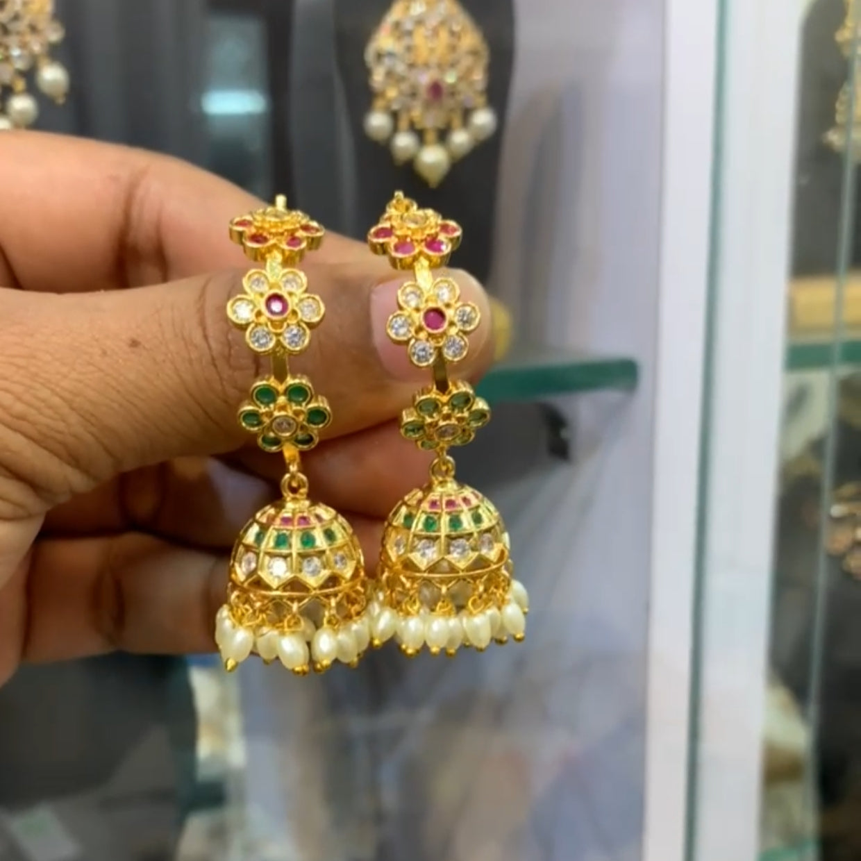 Bali Style Jadau Jhumki - Aloro Jewels