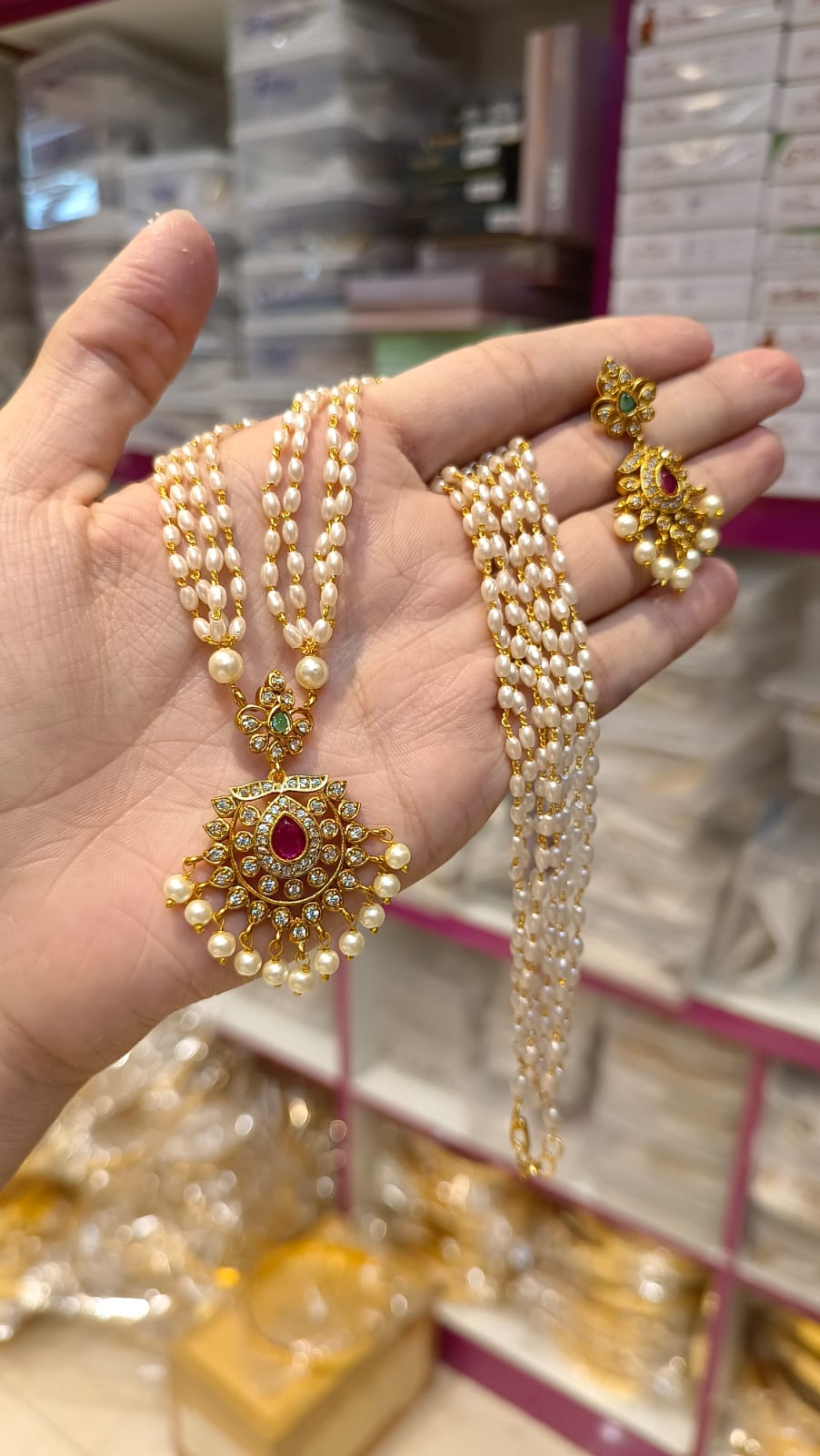Phool Jadau Mala Set - Aloro Jewels