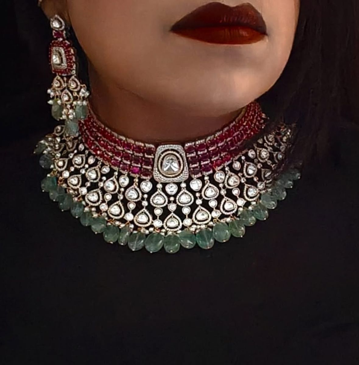 Designer Kundan Bridal Necklace - Aloro Jewels