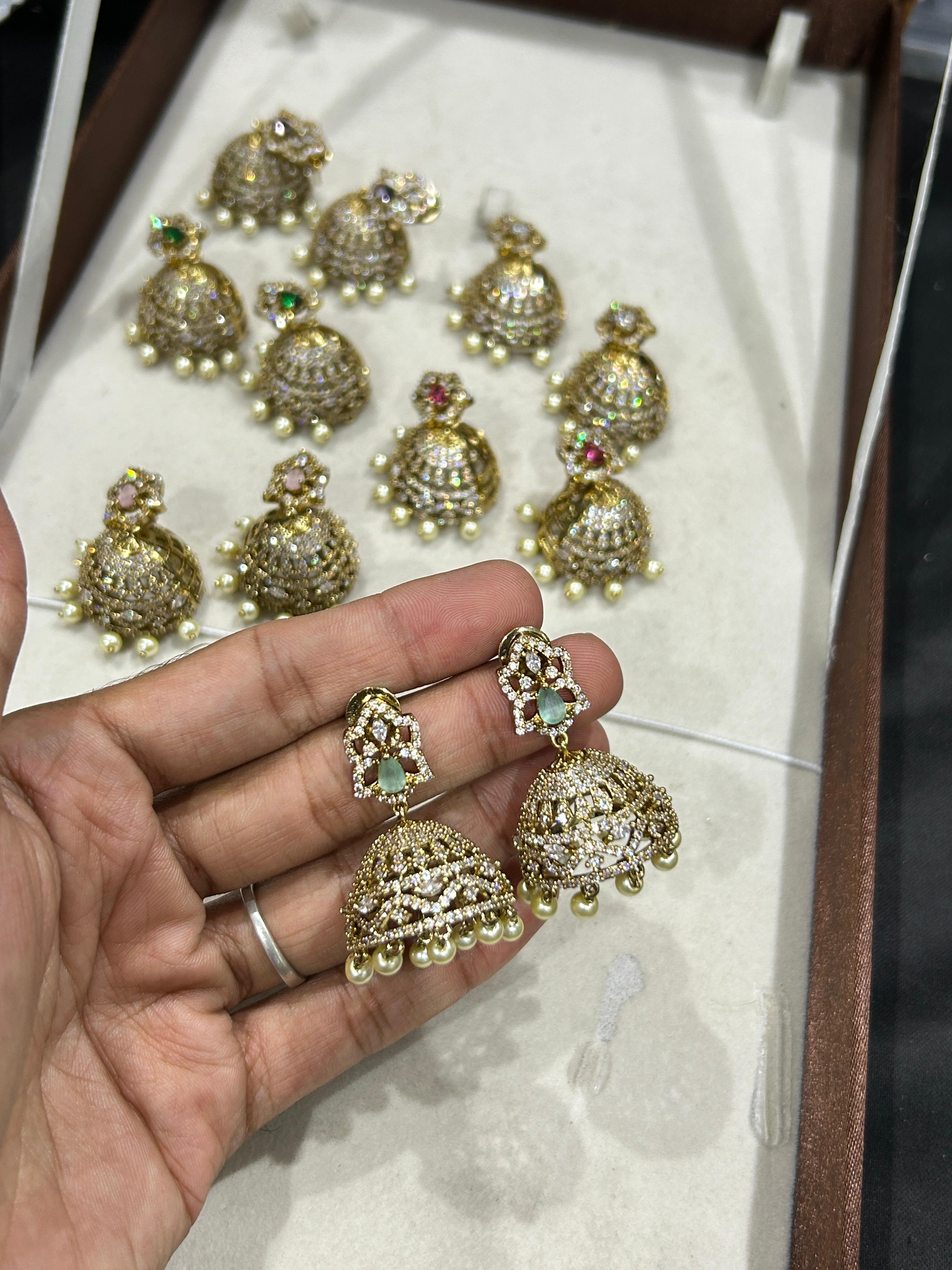 Diamond Style Jhumki Short - Aloro Jewels