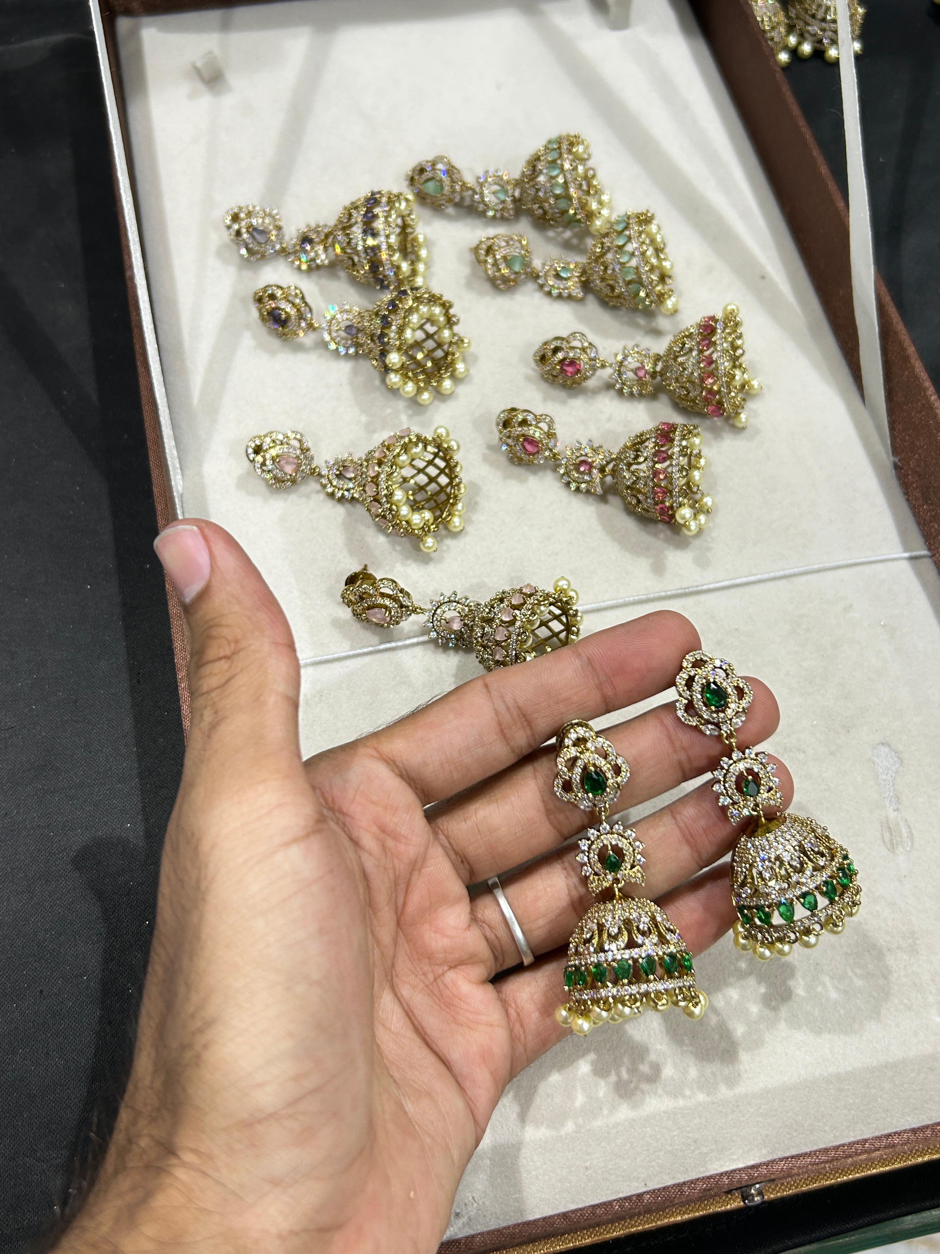 Diamond Style Statement Jhumki - Aloro Jewels