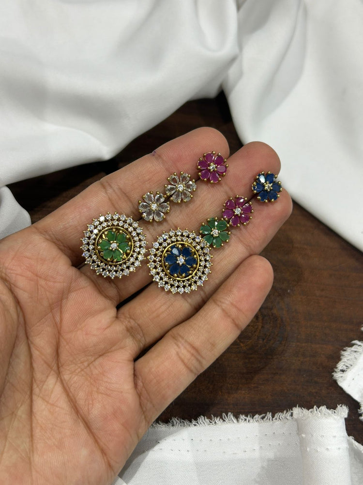 Dhanak Changeable Stone Stud Earrings - Aloro Jewels