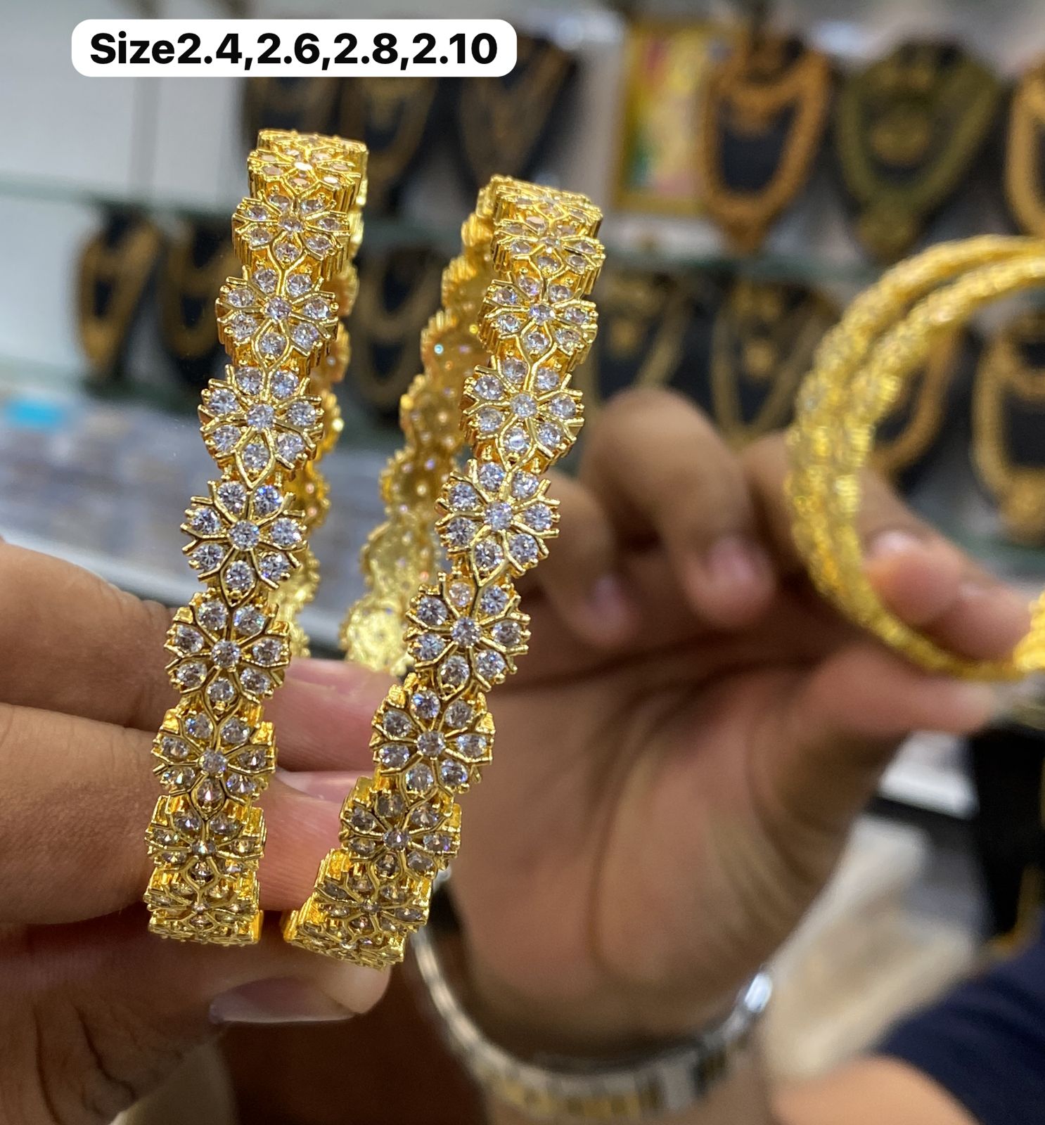Bamyan Gold Plated Jadau Bangles - Aloro Jewels