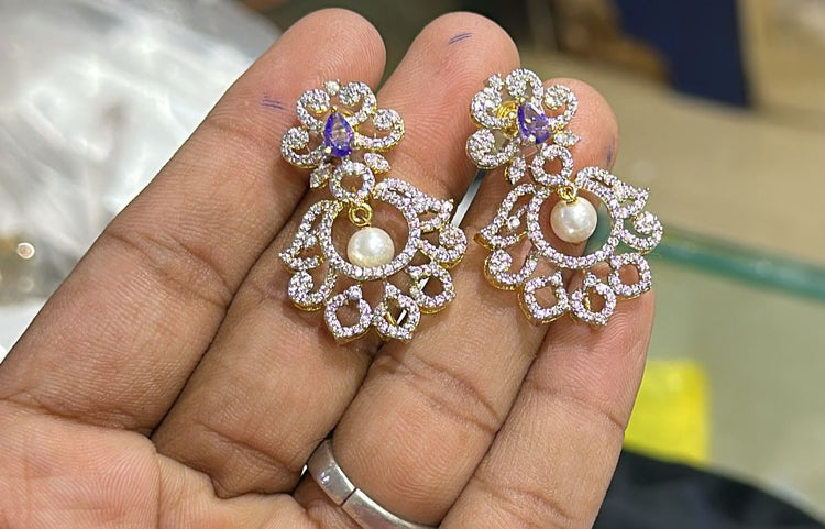 Gold Plated Designer Earrings - Aloro Jewels